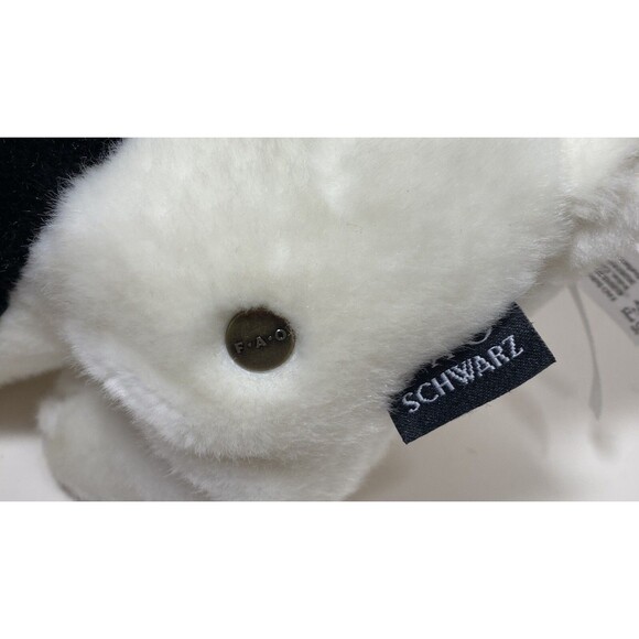 French BULL DOG FAO Schwarz  ADOPT A PET 12" Black White SUPERSOFT PLUSH - Picture 5 of 5